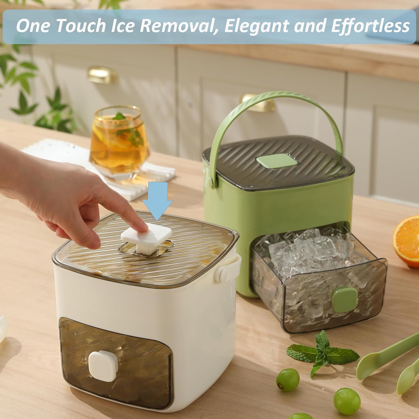 ⏰Last Day Promotion 49% 🔥🧊❄️Ice Cube Tray with Lid and Bin – Make Ice-Making Simple