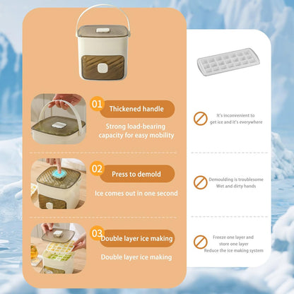⏰Last Day Promotion 49% 🔥🧊❄️Ice Cube Tray with Lid and Bin – Make Ice-Making Simple