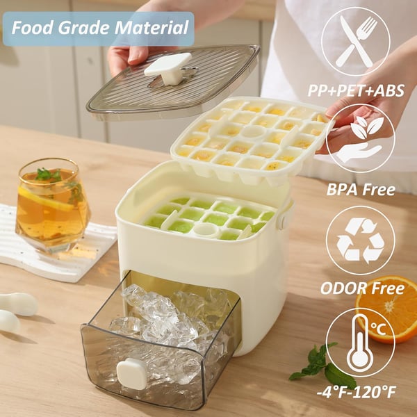 ⏰Last Day Promotion 49% 🔥🧊❄️Ice Cube Tray with Lid and Bin – Make Ice-Making Simple