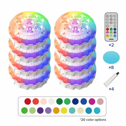 🔥Last Day: 49% OFF🔥8-Pack Submersible LED Pool Lights – RF Remote (200ft)