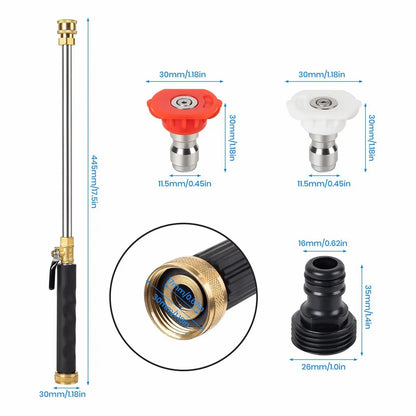 ⏰Last Day Promotion 49% 🔥Jet Nozzle Power Washer for Garden Hose, Includes 2 High-Pressure Nozzles and Quick Connectors