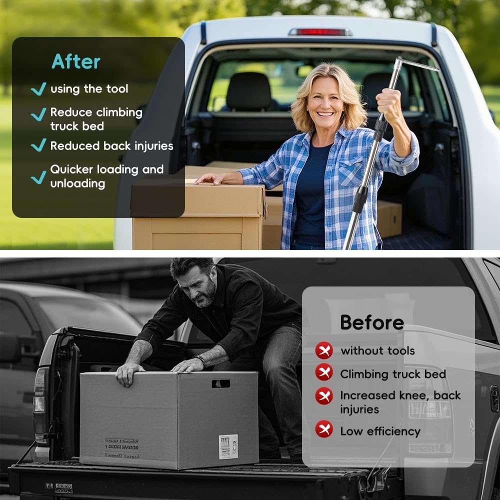 ⏰Last Day Promotion 49% 🔥Magnetically Mounted 5' Telescoping Truck Bed Cargo Retrieval Hook