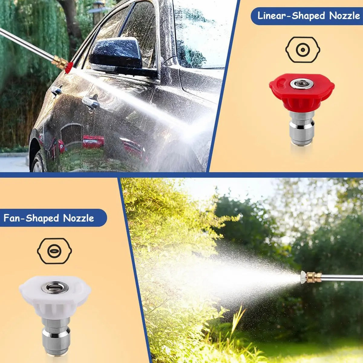 ⏰Last Day Promotion 49% 🔥Jet Nozzle Power Washer for Garden Hose, Includes 2 High-Pressure Nozzles and Quick Connectors