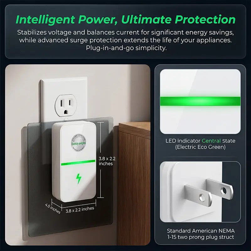 ⚡Intelligent energy-saving device - reduces energy costs - stabilizes voltage🔥