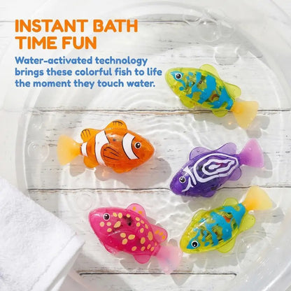 🔥🐠Fully automatic electronic pet fish - activated by sensing, emitting LED light while swimming - water interactive robotic fish toy✨