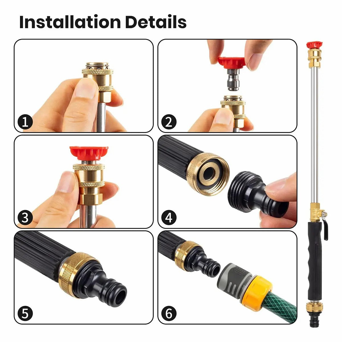 ⏰Last Day Promotion 49% 🔥Jet Nozzle Power Washer for Garden Hose, Includes 2 High-Pressure Nozzles and Quick Connectors
