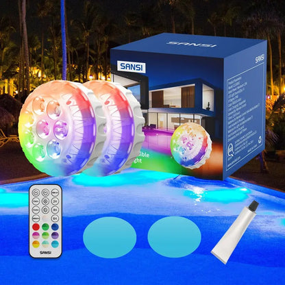 🔥Last Day: 49% OFF🔥8-Pack Submersible LED Pool Lights – RF Remote (200ft)